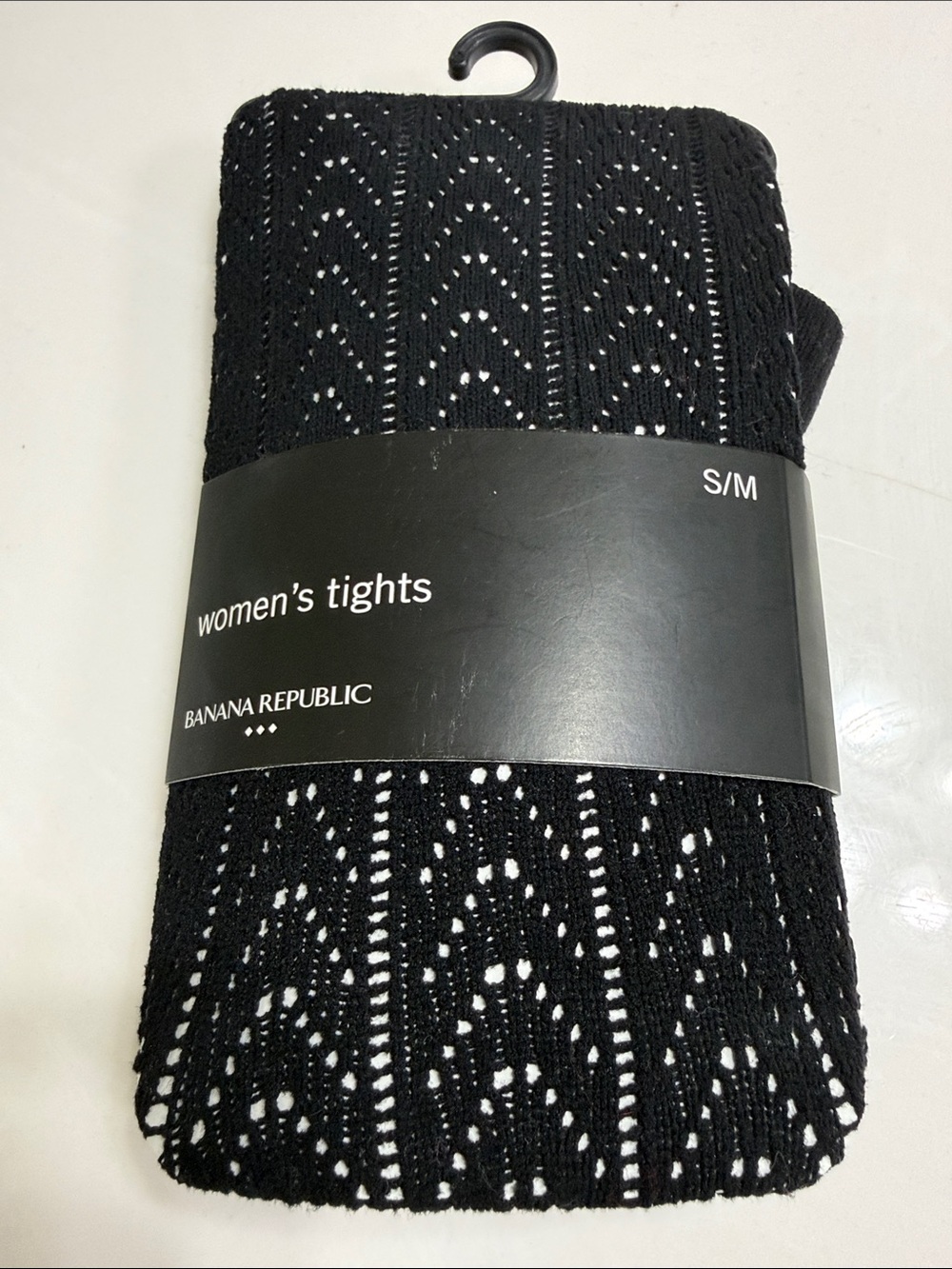 Banana Republic Black Knit Patterned Women's Tights